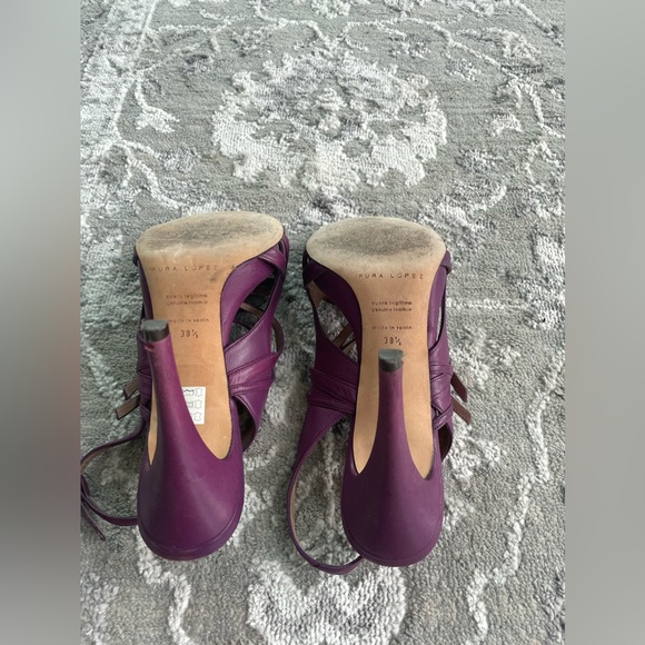 Pura Lopez purple strappy sling back sandal 38.5 - Picture 4 of 4